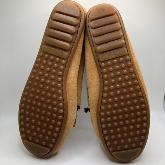 New Minnetonka Moccasins Taupe Light Brown Cheetah Print Size 6.5 Style 347F - Picture 6 of 7